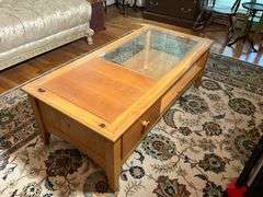 Lane Eddie Bauer Lifestyles Coffee Table With Glass and Wood Design