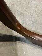 Three-Legged Wooden Plant Stand with Scalloped Top