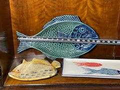 Ceramic Fish-Themed Platters and Plates