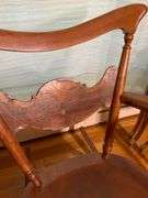 Small Wooden Rocking Chair with Decorative Backrest
