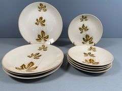 Pier 1 Autumn Leaves Stoneware Dinner and Salad Plates Set