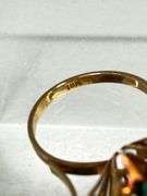 18K Gold Ring with Emeralds, Size 7.5, 4.57 Grams