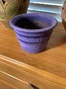 Three Decorative Pottery Planters With Carved Designs