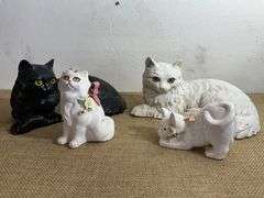 Ceramic and Resin Cat Figurines