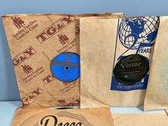 25 Vintage 78 RPM Vinyl Records With Protective Sleeves