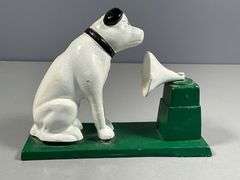 Cast Iron Dog with Phonograph Bank