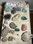 Stones, Minerals, and Crystals with Polished Gemstones Set