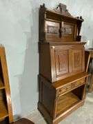 Tall Wood Secretary Desk With Keyed Locks, Pre Civil War