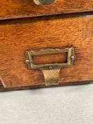 Wooden Four-Drawer Card Catalog with Brass Hardware