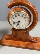 Battery-Operated Mantel Clocks with Wooden Bases