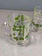 5 Irish Coffee Glass Mugs with Shamrock Design