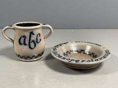 Alphabet Two-Piece Pottery Set by Rowe Pottery Works