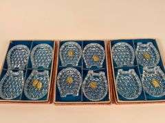 12 Bohemian Glass Salt Cellars in Original Boxes