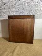 Wooden Display Case With Dual Glass Doors and Divided Compartments