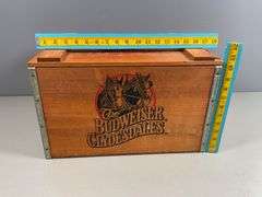 Wooden Budweiser Clydesdales Storage Box with Hinged Lid