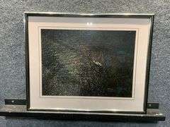 Framed Print Depicting a Sailboat in Water Scene with Silver-Toned Frame