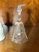 Ceramic Floral Bells and Etched Glass Bell Set
