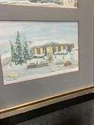 Framed Artwork ‘Christmas in Wayzata’ by Charlotte Bennet, 1986