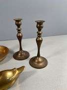 Brass Candlesticks and Decorative Items