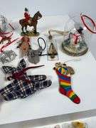 Christmas Tree Ornaments Including Glass Baubles and Figurines