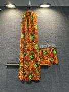 Circa 1960s Multicolor Floral Patterned Dress and Shorts Set