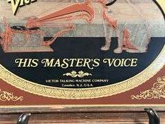 Victor ‘His Master’s Voice’ Framed Advertising Mirrored Sign