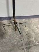Tall Metal Garden Hook with Two Pronged Base, bird at the center and Dual Hook Design, 9 Feet Tall