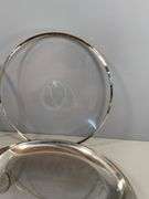 Serving Platters, Cut Glass, Clear With Silver Rim and IKEA Silver Tray
