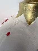 Holiday Time 16.5-Inch White Ornament with Red Snowflakes and Gold Cap