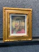 Double-Image Lenticular Religious Artwork in Gold-Toned Frame