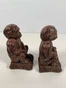 Melannco Monkey Figurines in Brown Finish