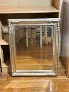 Decor Brand Silver-Tone Wooden Framed Mirror