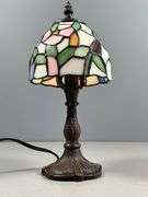 Stained Glass Table Lamp With Bronze-Tone Base