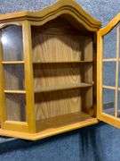 Wall-Mounted Wooden Display Cabinet with Glass-Paneled Door