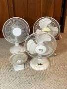 Four Electric Table Fans, Including Hampton Bay Models