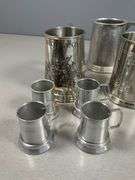 Pewter, Silver Toned Mugs, Salt Shakers, and Accessories