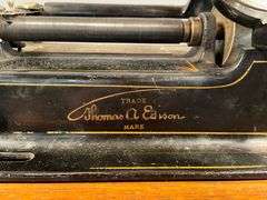 Edison Home Phonograph Standard D with Painted Floral Horn, Circa 1908