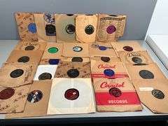 25 Vintage 78 RPM Vinyl Records With Protective Sleeves