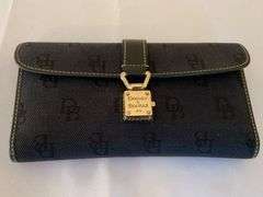 Dooney & Bourke Monogram Canvas Wallet with Gold-Tone Hardware