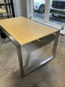 Modern Metal and Wood Desk or Work Table, Rectangular Design