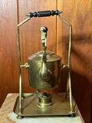 Brass Teapot with Warming Stand and Alcohol Burner