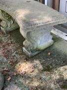 Concrete Bench with Ornamental Scrollwork Base