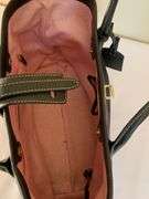 Dooney & Bourke Monogrammed Fabric Tote Bag With Leather Handles and Pink Interior