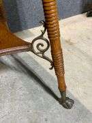 Wooden Side Table With Ornate Legs and Claw Feet