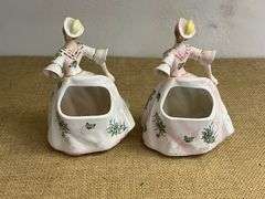 Napco Japan Ceramic Figurines – 8.5-Inch Floral Lady Planters