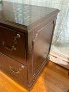 Two-Drawer Locking Wooden File Cabinet with Hardware