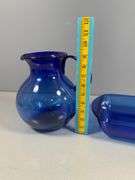 Cobalt Blue Pitcher and Anchor Hocking Baking Dish
