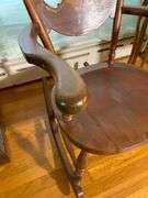 Small Wooden Rocking Chair with Decorative Backrest