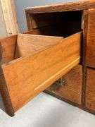 Wooden Four-Drawer Card Catalog with Brass Hardware