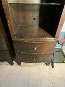 Wooden Display Cabinet With Glass Shelves and Drawers